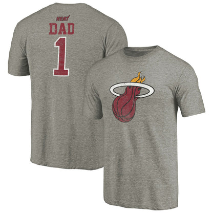 Miami Heat Greatest Dad Tri-Blend T-Shirt - Gray on sale