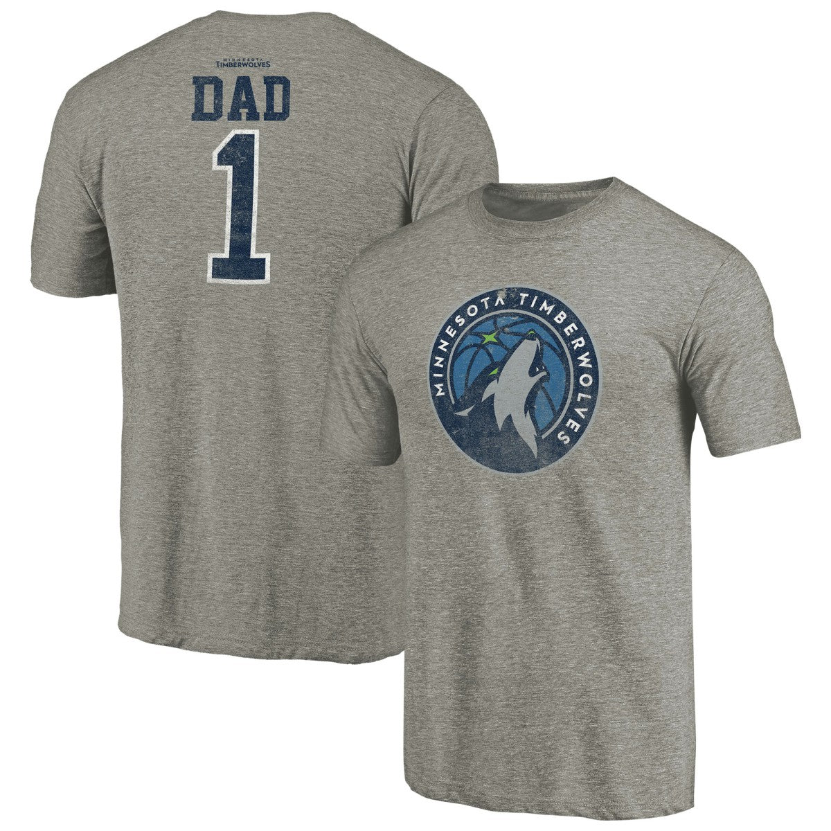 Minnesota Timberwolves Greatest Dad Tri-Blend T-Shirt - Gray outlet