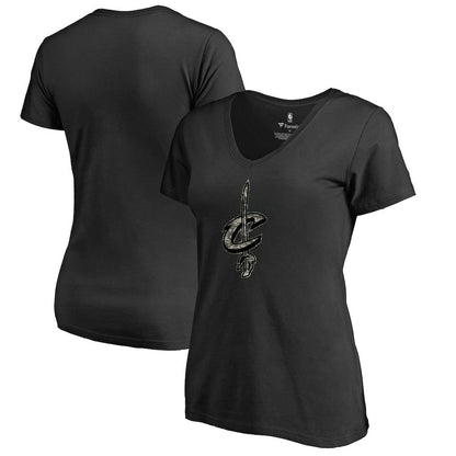 Cleveland Cavaliers Women's Cloak Camo V-Neck T-Shirt sale - Black on sale