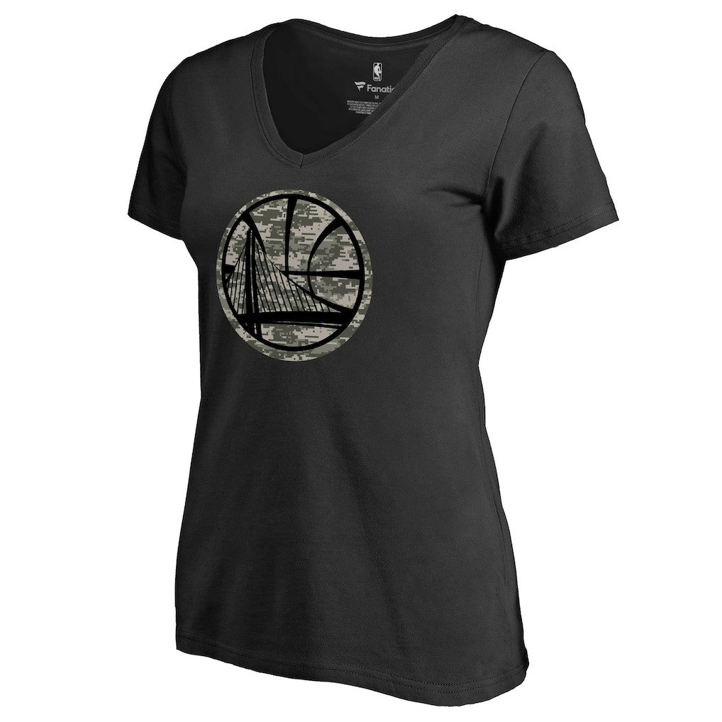 Golden State Warriors Women's Cloak Camo V-Neck T-Shirt sale - Black cheap