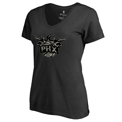 Phoenix Suns Women's Cloak Camo V-Neck T-Shirt - Black on sale