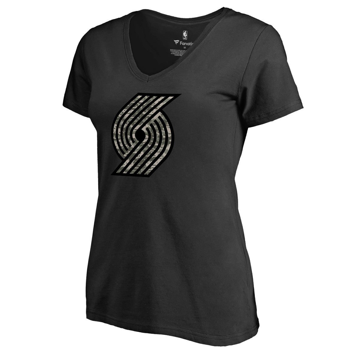 Portland Trail Blazers Women's Cloak Camo V-Neck T-Shirt - Black online