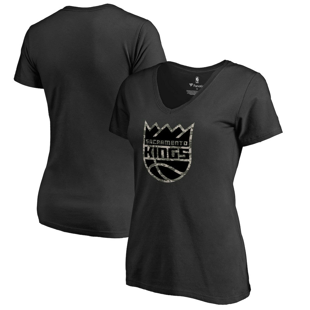 Sacramento Kings Women's Cloak Camo V-Neck T-Shirt sale - Black shop