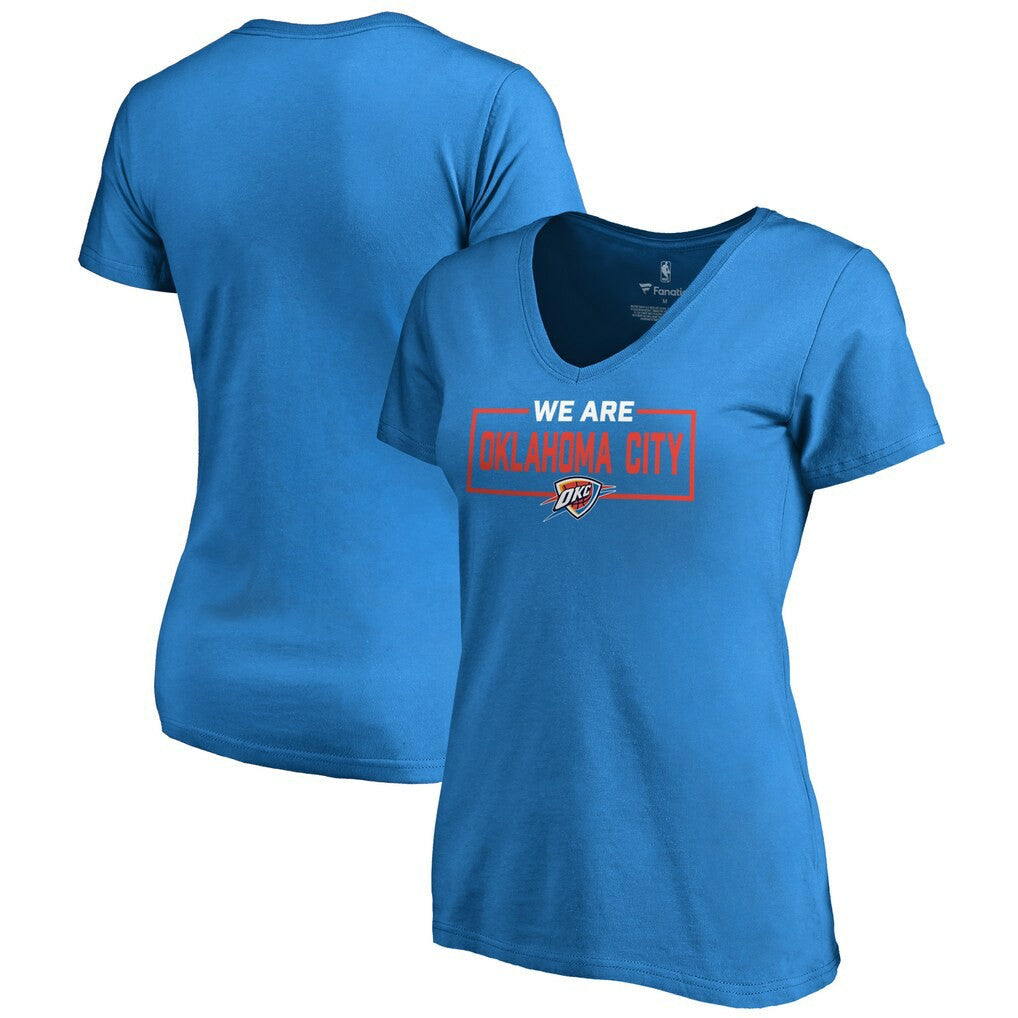 Oklahoma City Thunder Women's We Are Iconic Collection V-Neck T-Shirt - Blue for sale