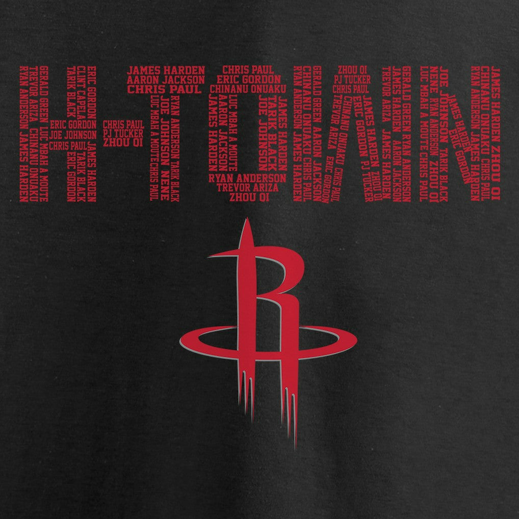 Houston Rockets Hometown Collection Repeating Roster T-Shirt - Black sale