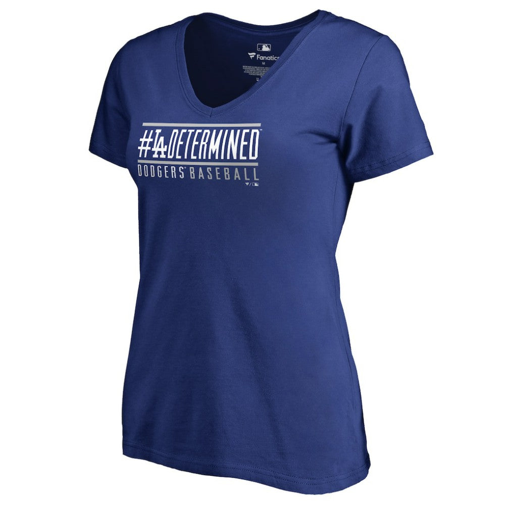 Los Angeles Dodgers Women's Hometown Collection Determined V-Neck T-Shirt - Royal