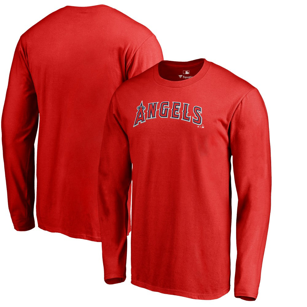 Los Angeles Angels Team Wordmark Long Sleeve T-Shirt - Red