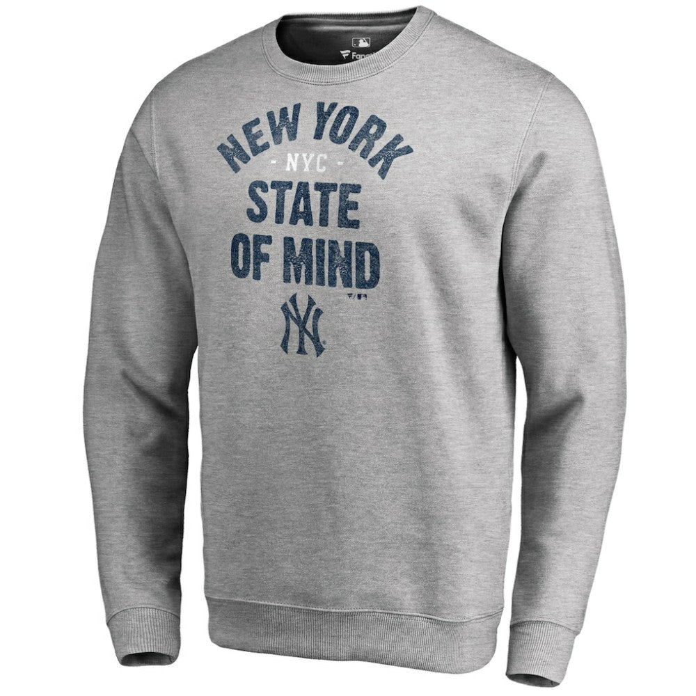 New York Yankees Hometown Collection New York State Pullover Sweatshirt - Heathered Gray