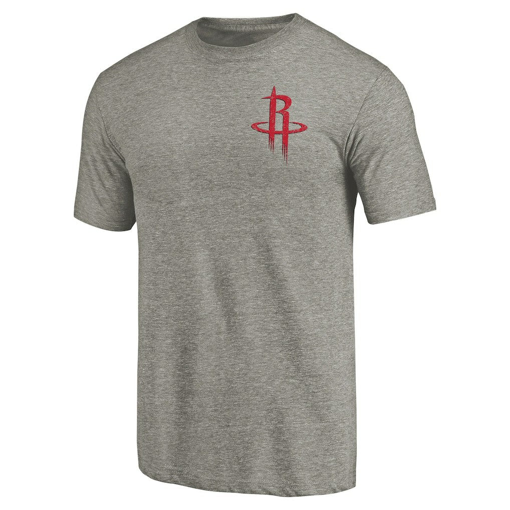 Houston Rockets Primary Logo Left Chest Distressed Tri-Blend T-Shirt - Gray sale