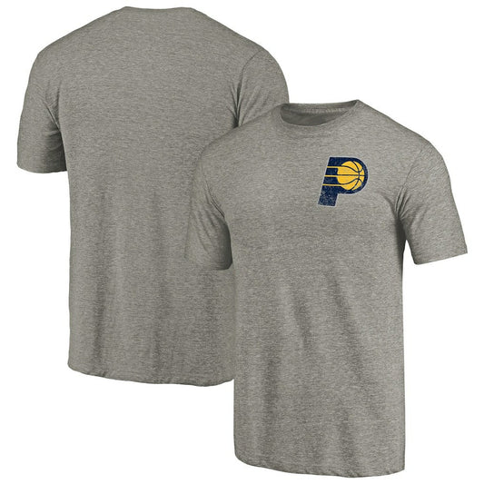 Indiana Pacers Primary Logo Left Chest Distressed Tri-Blend T-Shirt - Gray on sale