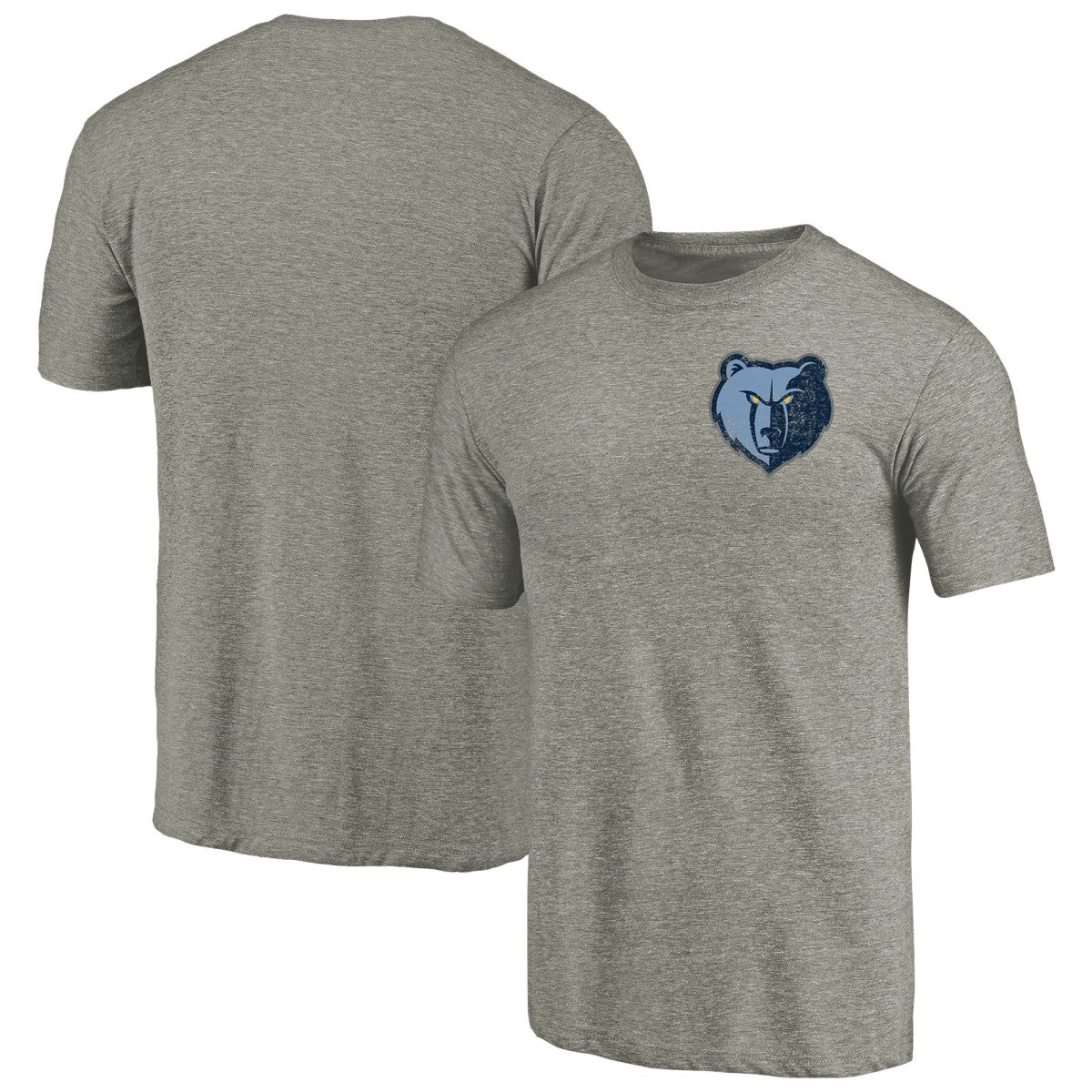Memphis Grizzlies Primary Logo Left Chest Distressed Tri-Blend T-Shirt - Gray online
