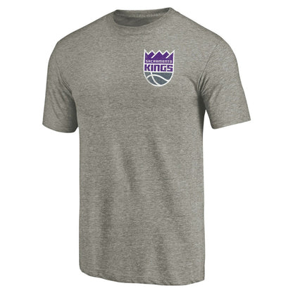Sacramento Kings Primary Logo Left Chest Distressed Tri-Blend T-Shirt - Gray online