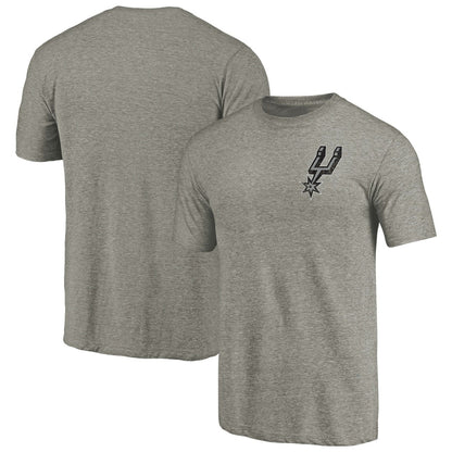 San Antonio Spurs Primary Logo Left Chest Distressed Tri-Blend T-Shirt - Gray online