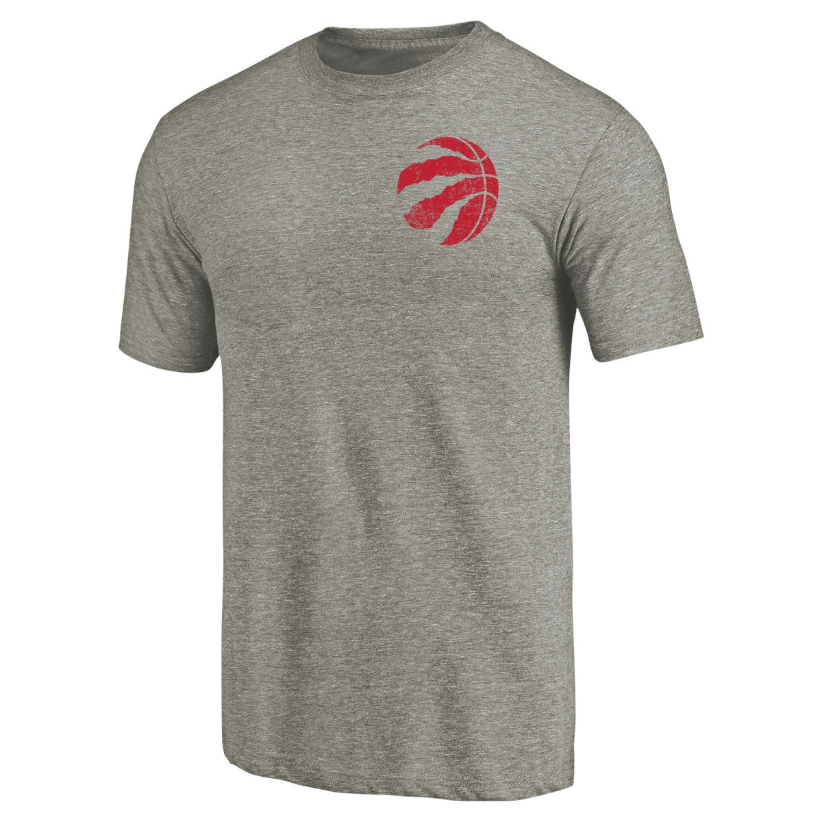 Toronto Raptors Primary Logo Left Chest Distressed Tri-Blend T-Shirt - Gray cheap