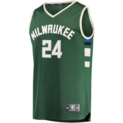 Pat Connaughton Milwaukee Bucks Fast Break Replica Jersey - Icon Edition - Hunter Green | Fanatics for sale