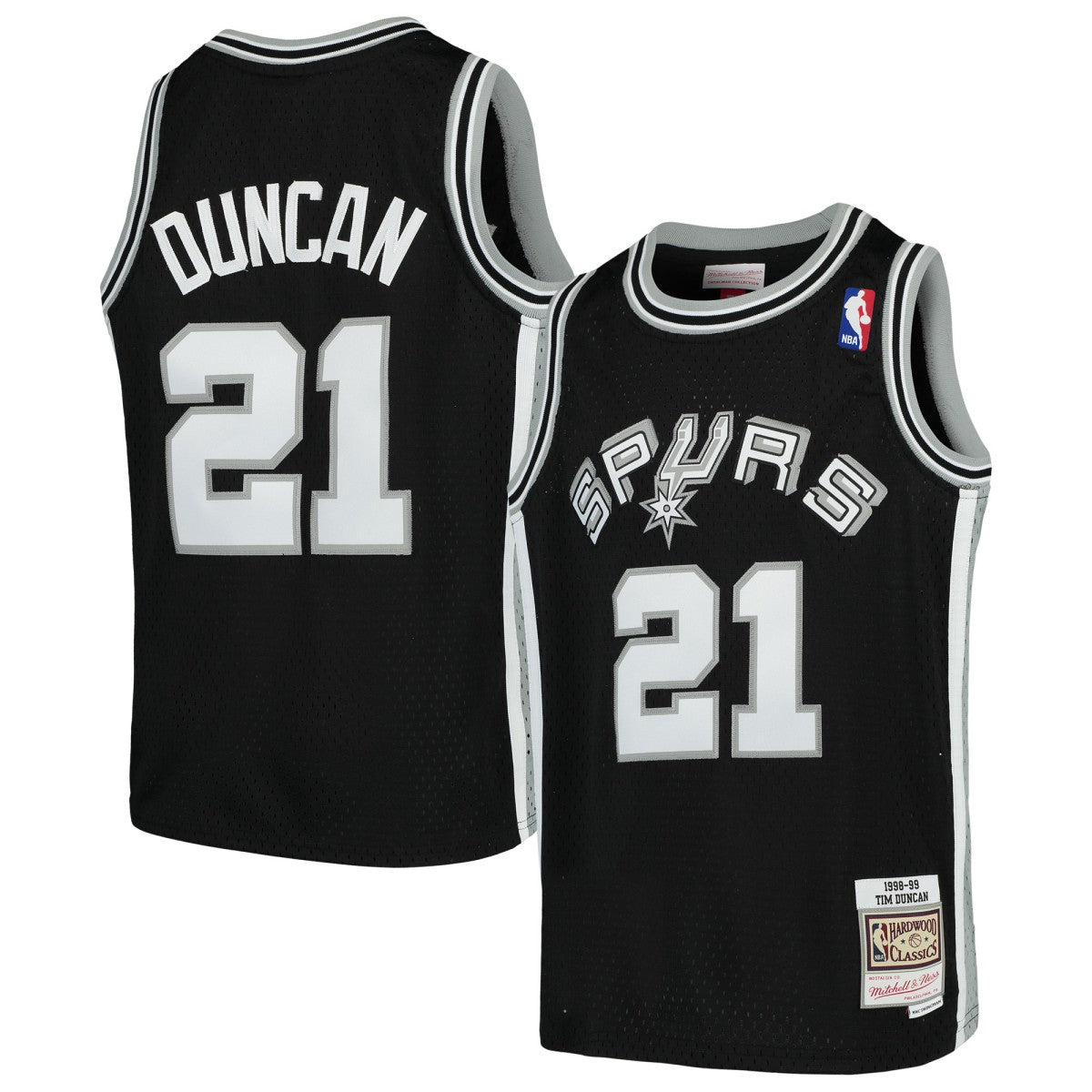 Tim Duncan San Antonio Spurs Youth Swingman Throwback Jersey - Black | Mitchell & Ness shop