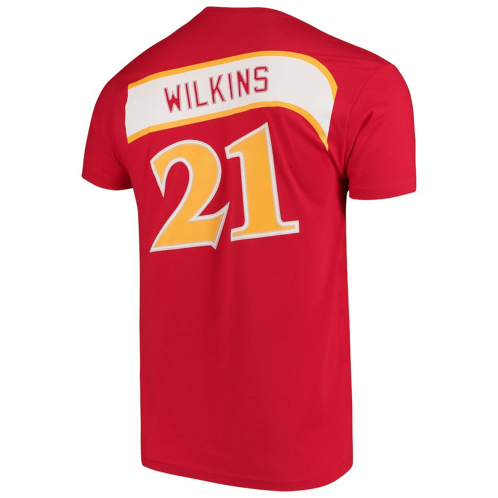 Dominique Wilkins Atlanta Hawks Hardwood Classics Team Name & Number T-Shirt - Red | Mitchell & Ness online