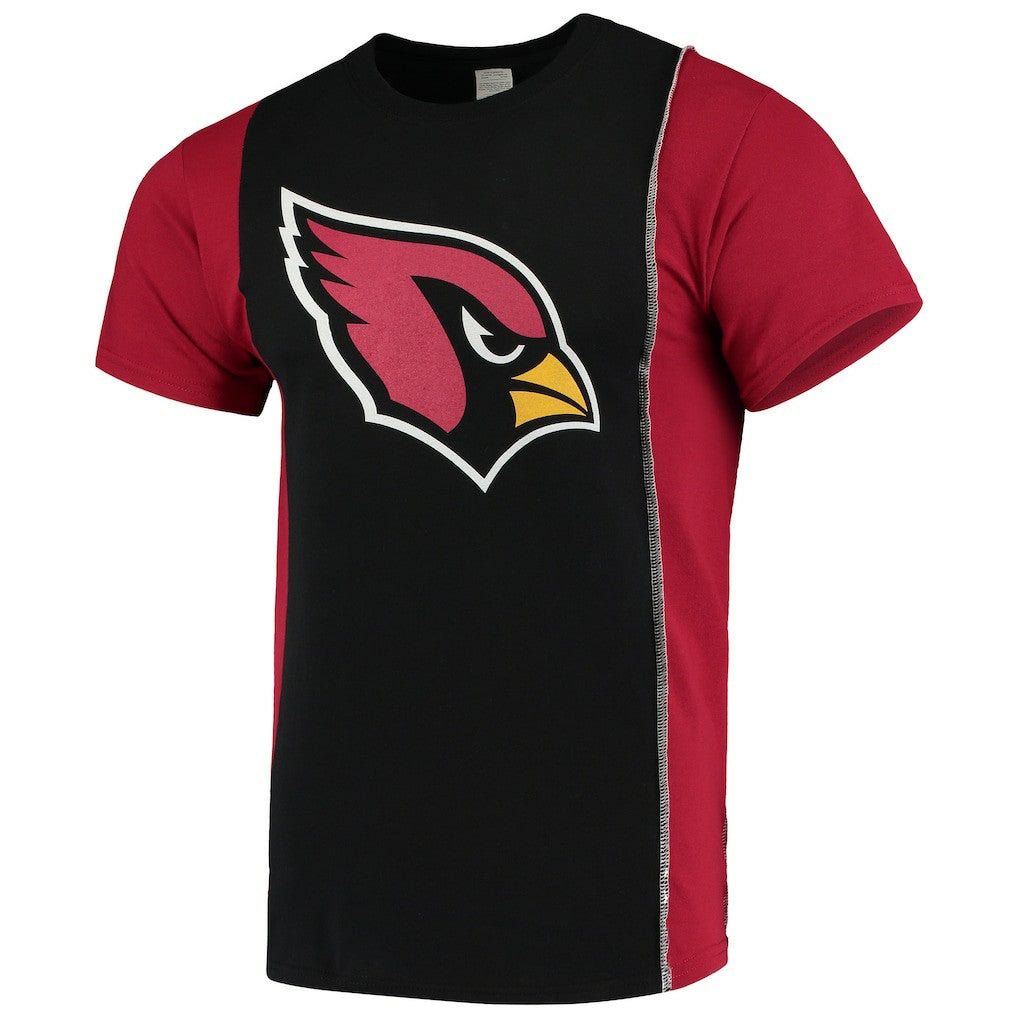Arizona Cardinals Refried Apparel Sustainable Upcycled Split T-Shirt - Black/Cardinal outlet