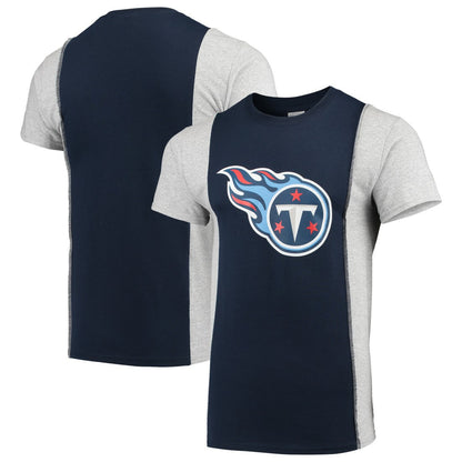 Tennessee Titans Refried Apparel Sustainable Upcycled Split T-Shirt - Navy/Gray outlet