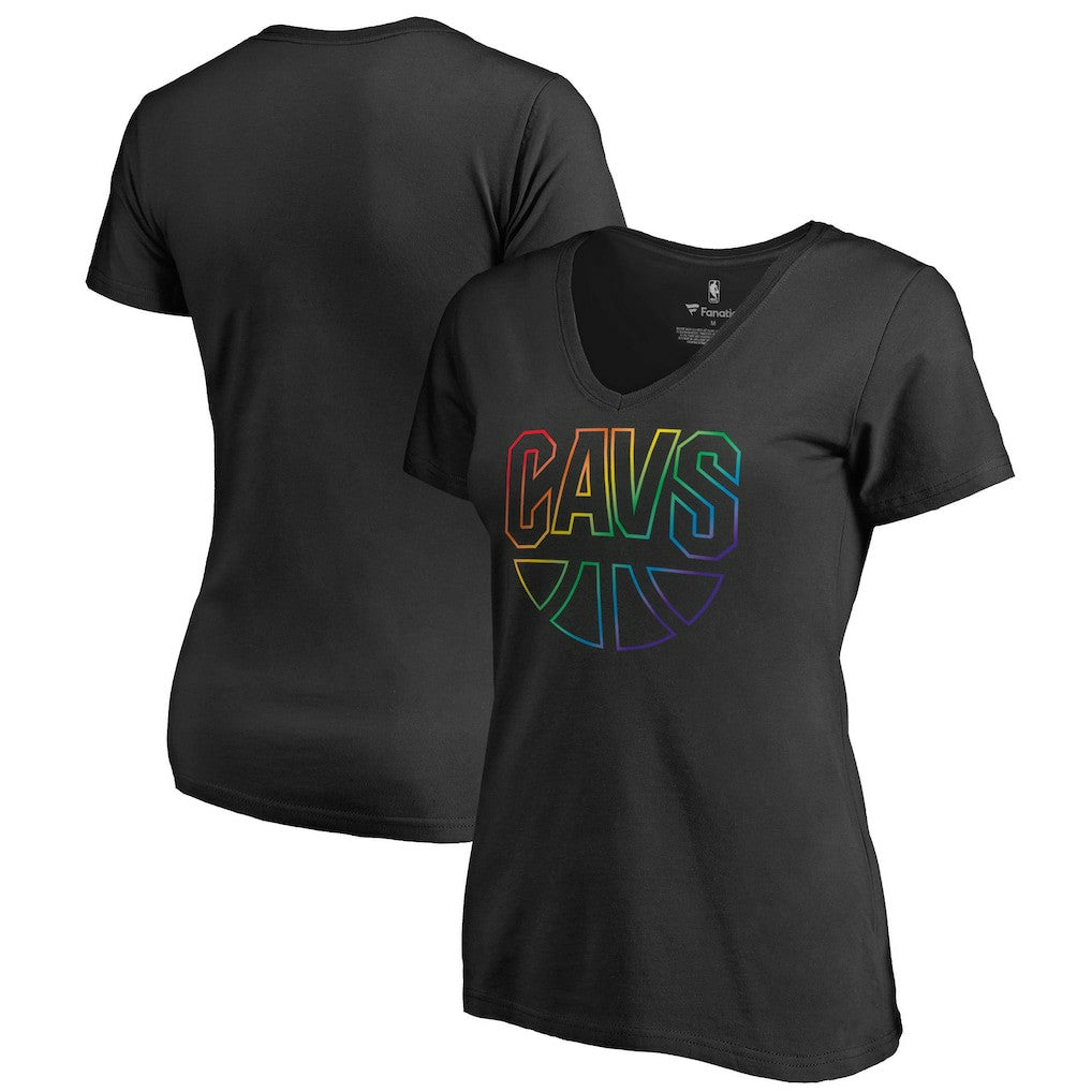 Cleveland Cavaliers Women's Team Pride Wordmark V-Neck T-Shirt sale - Black online