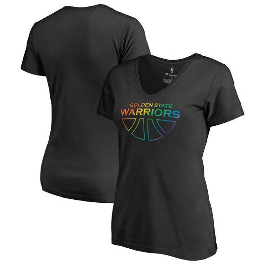 Golden State Warriors Women's Team Pride Wordmark V-Neck T-Shirt sale - Black discount