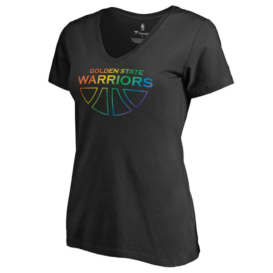 Golden State Warriors Women's Team Pride Wordmark V-Neck T-Shirt sale - Black discount