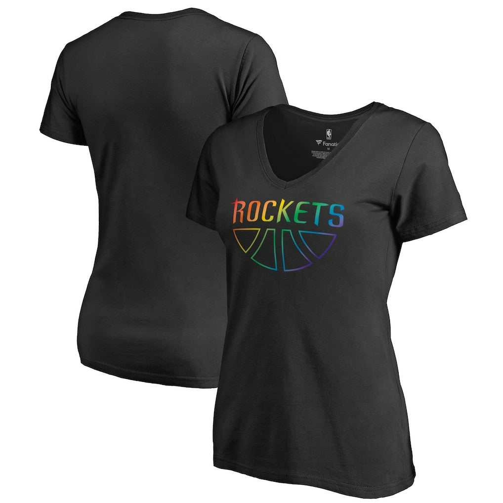 Houston Rockets Women's Team Pride Wordmark V-Neck T-Shirt - Black discount