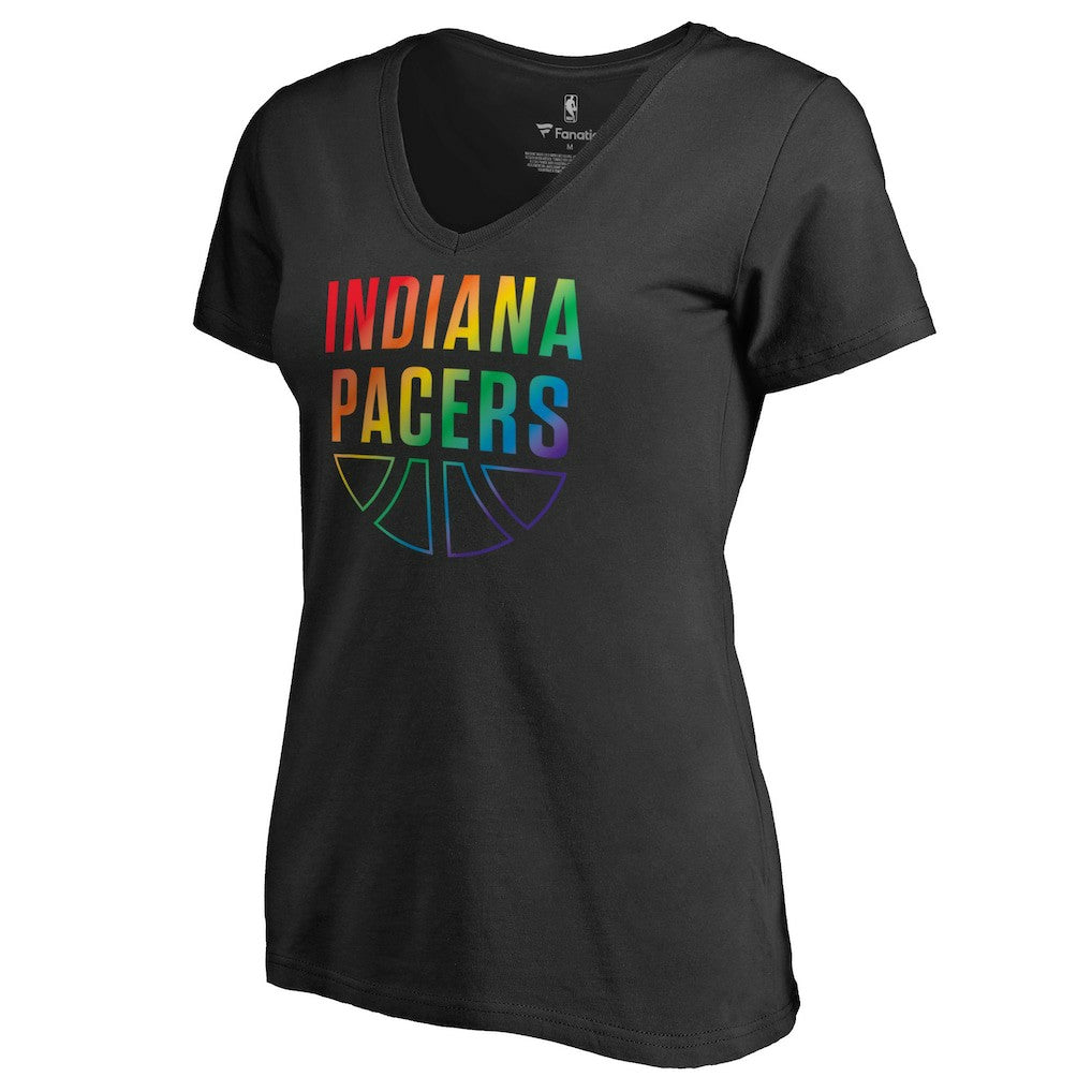 Indiana Pacers Women's Team Pride Wordmark V-Neck T-Shirt - Black sale