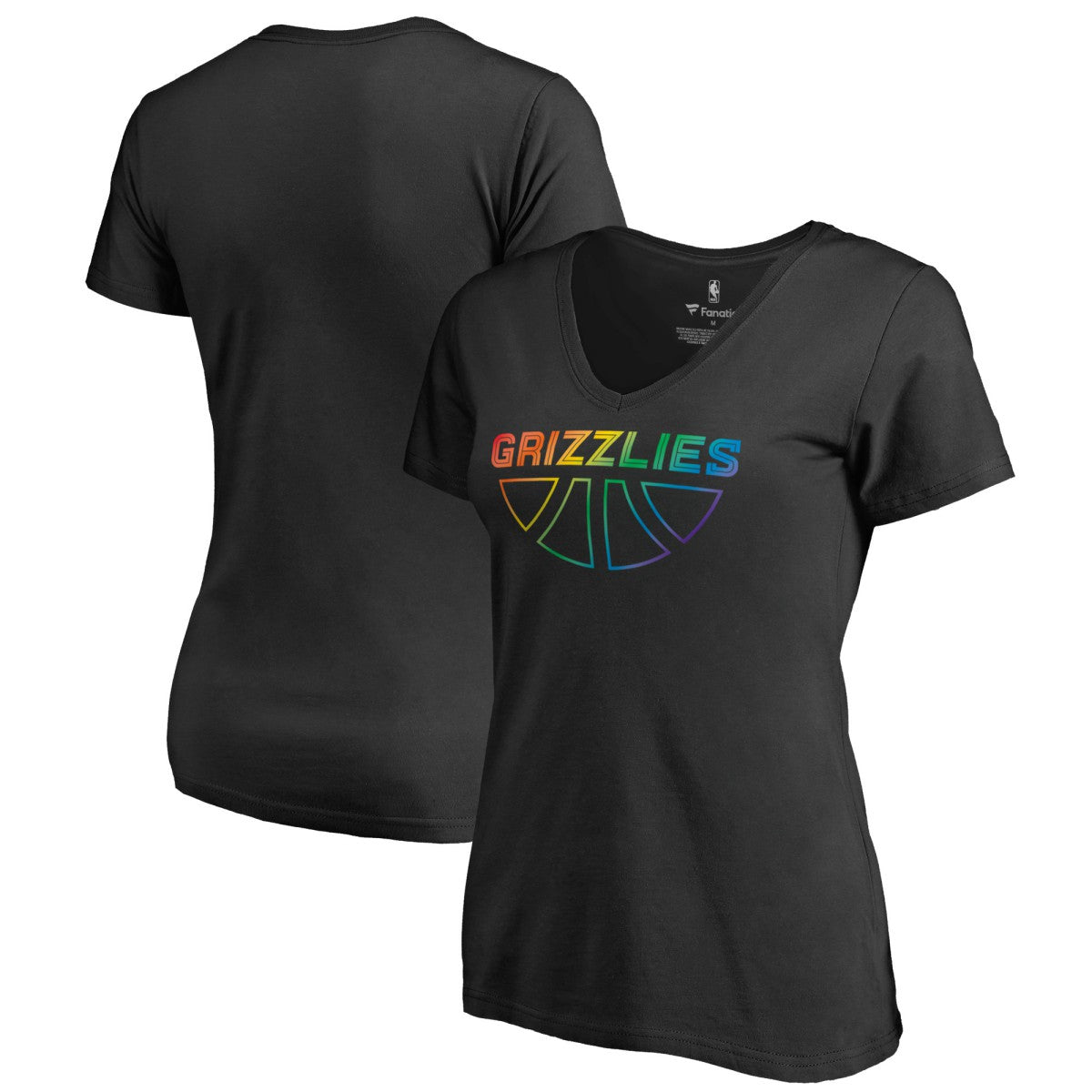 Memphis Grizzlies Women's Team Pride Wordmark V-Neck T-Shirt - Black discount