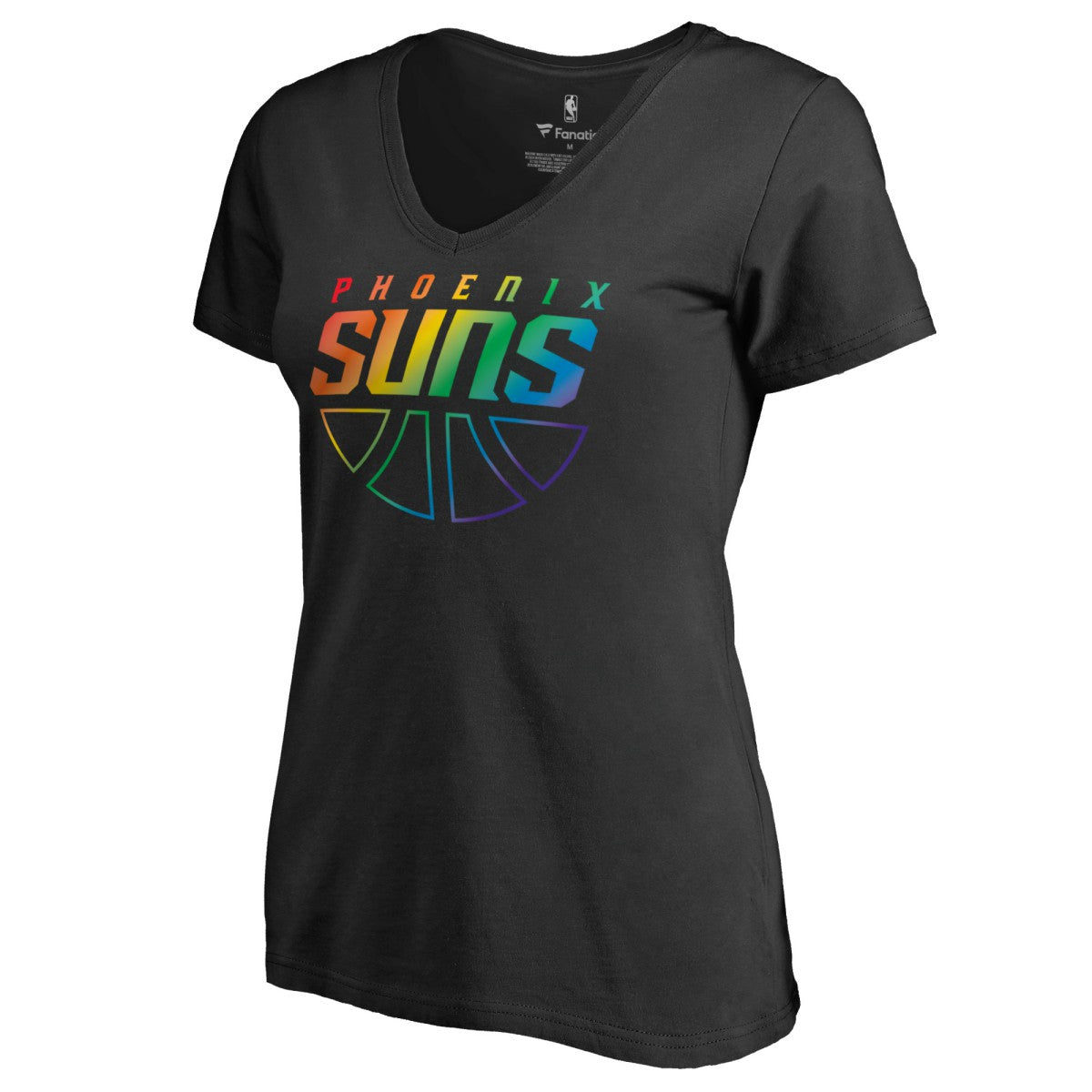 Phoenix Suns Women's Team Pride Wordmark V-Neck T-Shirt - Black on sale