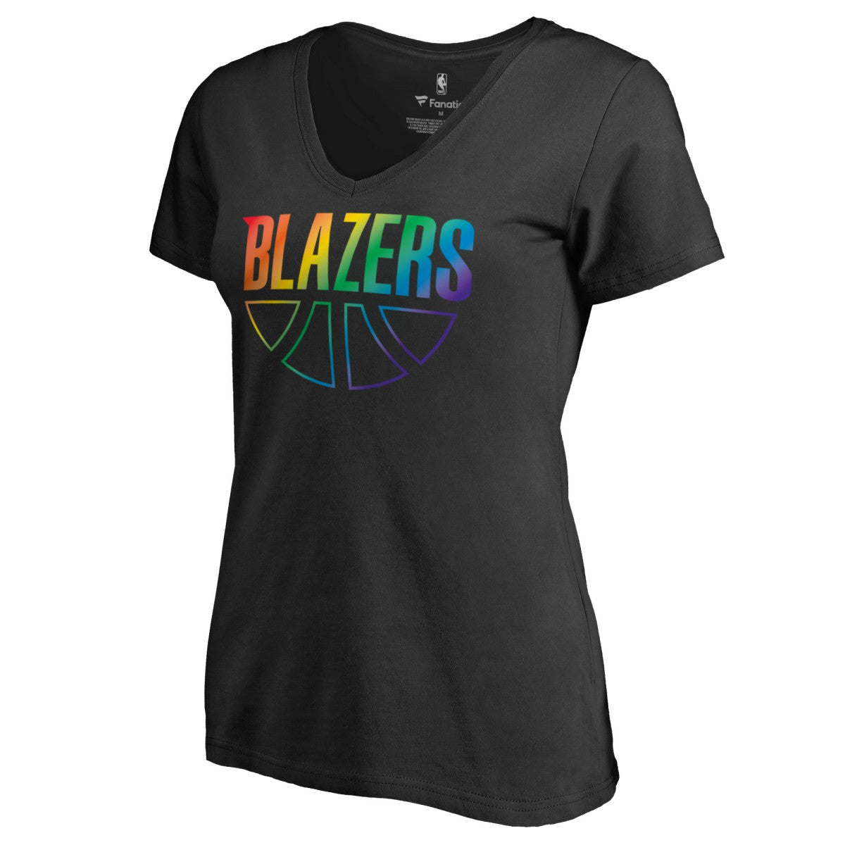 Portland Trail Blazers Women's Team Pride Wordmark V-Neck T-Shirt - Black for sale