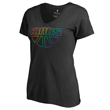 Sacramento Kings Women's Team Pride Wordmark V-Neck T-Shirt - Black on sale