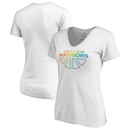 Golden State Warriors Women's Team Pride Wordmark V-Neck T-Shirt sale - White for sale