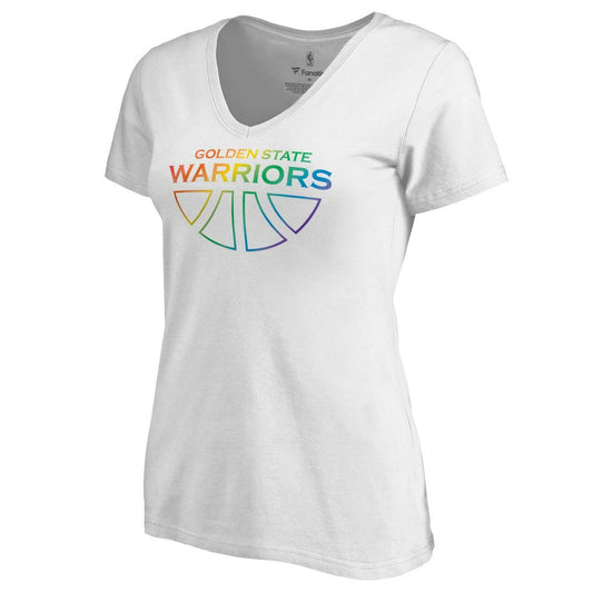 Golden State Warriors Women's Team Pride Wordmark V-Neck T-Shirt sale - White for sale