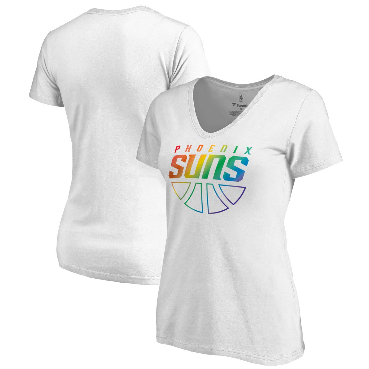 Phoenix Suns Women's Team Pride Wordmark V-Neck T-Shirt - White for sale