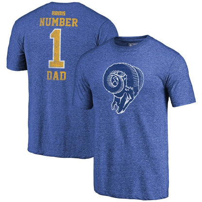 Los Angeles Rams Greatest Dad Retro Tri-Blend T-Shirt - Heathered Royal outlet