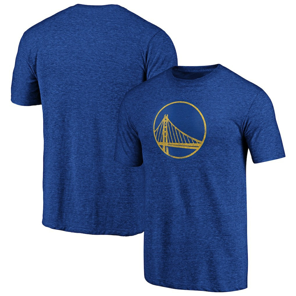 Golden State Warriors Distressed Primary Logo Tri-Blend T-Shirt sale - Royal discount