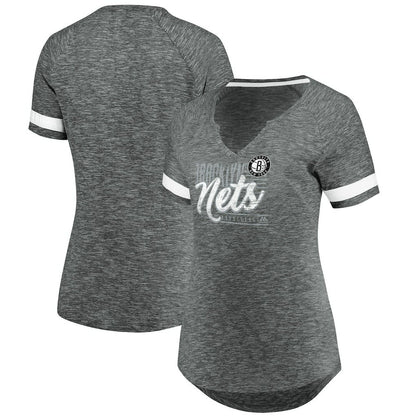 Brooklyn Nets Women's Showtime Winning With Pride Notch Neck T-Shirt - Gray/White | Fanatics online