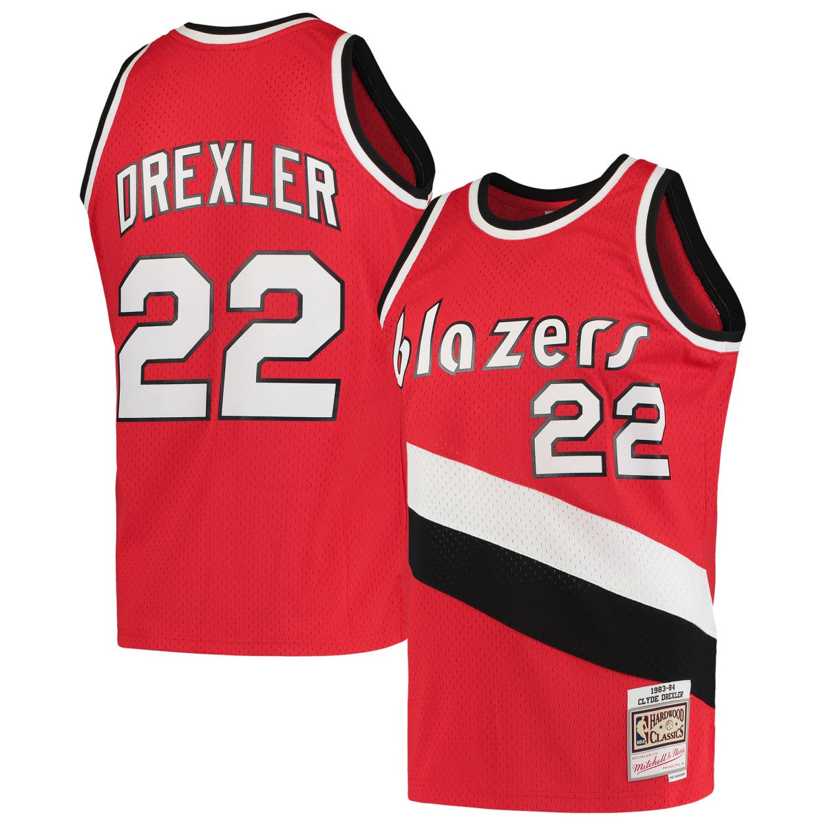 Clyde Drexler Portland Trail Blazers 1983/84 Hardwood Classics Swingman Jersey - Red | Mitchell & Ness cheap