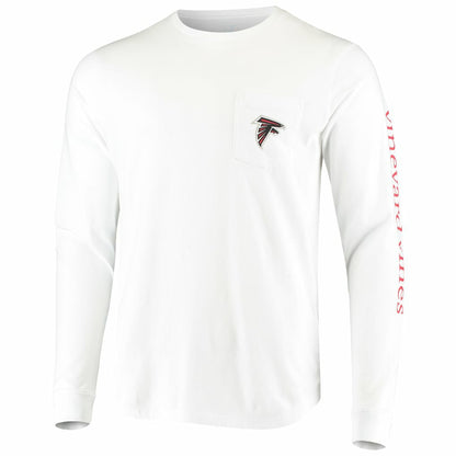 Atlanta Falcons Vineyard Vines Whale Helmet Long Sleeve T-Shirt - White for sale