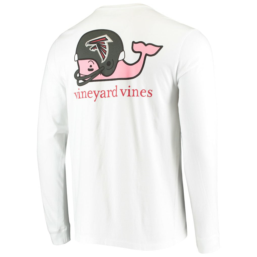 Atlanta Falcons Vineyard Vines Whale Helmet Long Sleeve T-Shirt - White for sale