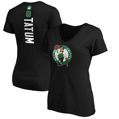 Jayson Tatum Boston Celtics Women's Playmaker Name & Number V-Neck T-Shirt - Black for sale