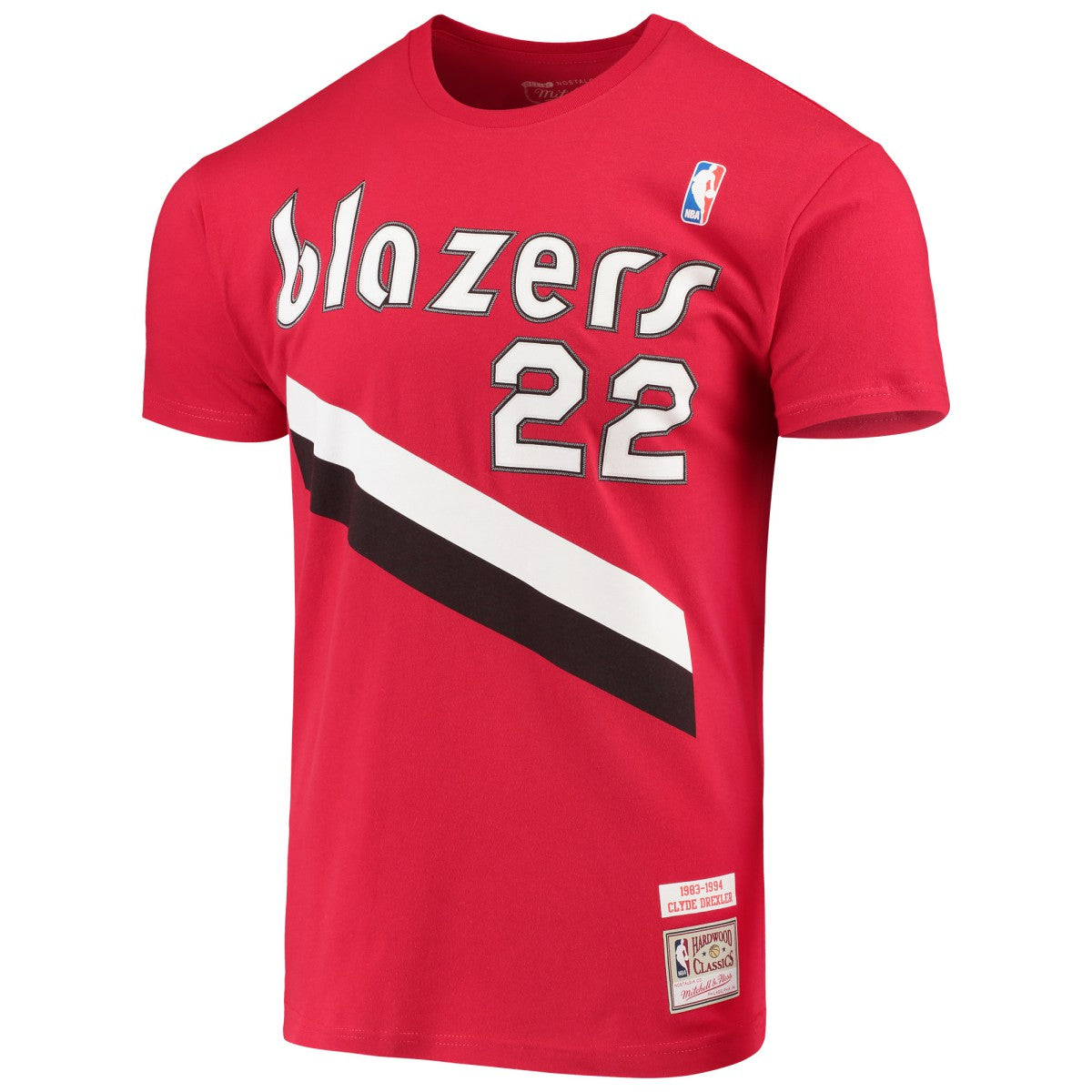 Clyde Drexler Portland Trail Blazers Hardwood Classics Player Name & Number T-Shirt - Red | Mitchell & Ness online