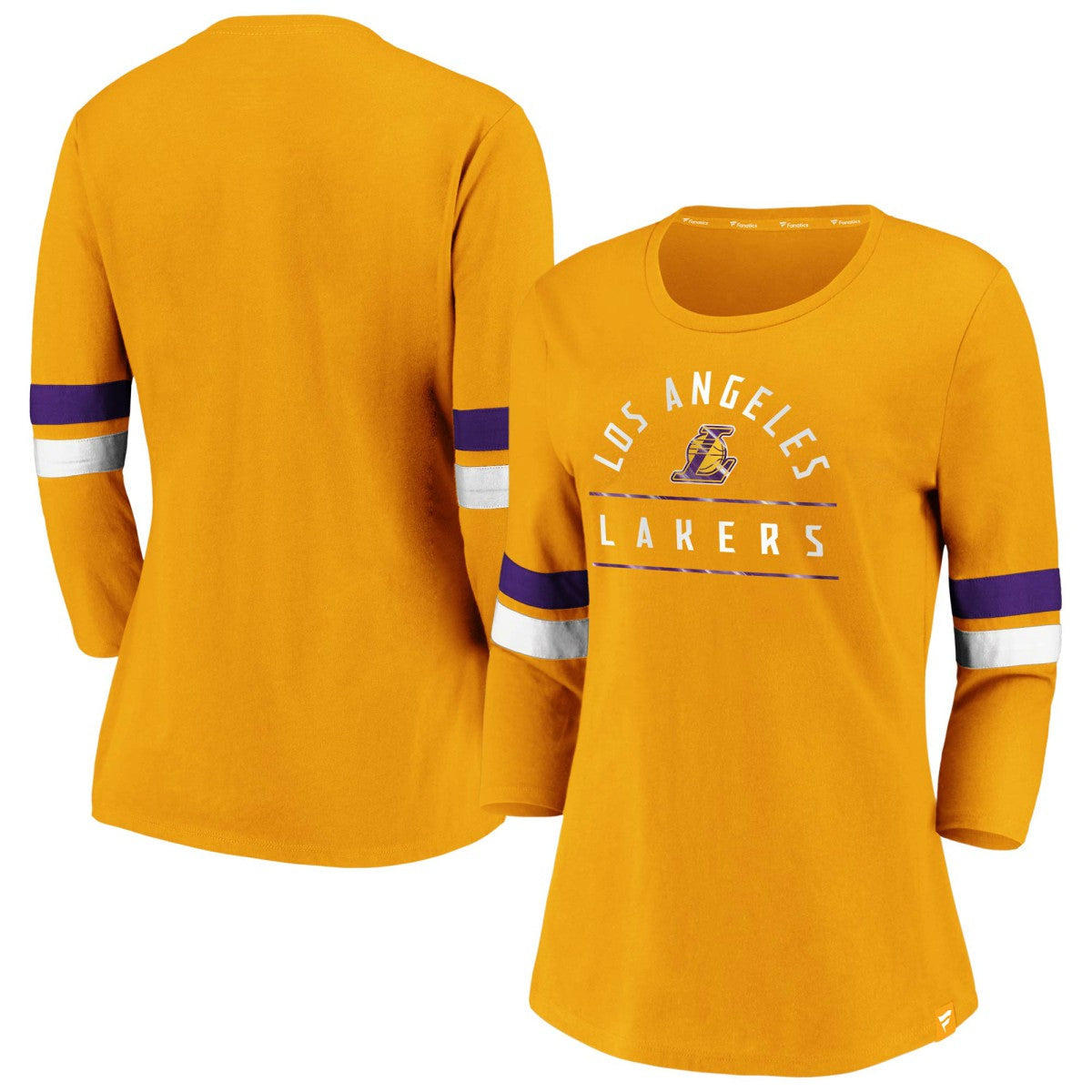 Los Angeles Lakers Women's Iconic Prolific Modern 3/4-Sleeve T-Shirt - Gold | Fanatics online