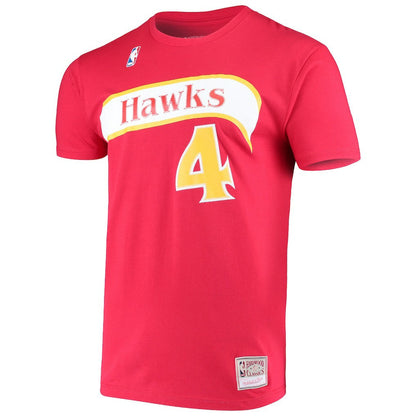 Spud Webb Atlanta Hawks Hardwood Classics Name & Number T-Shirt - Red | Mitchell & Ness sale