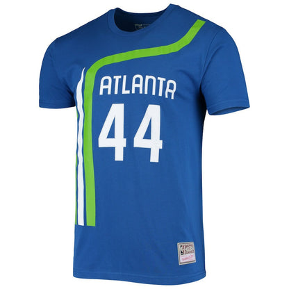 Pete Maravich Atlanta Hawks Hardwood Classics Stitch Name & Number T-Shirt - Blue | Mitchell & Ness discount