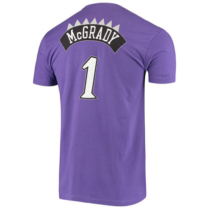 Tracy McGrady Toronto Raptors Hardwood Classics Stitch Name & Number T-Shirt - Purple | Mitchell & Ness cheap