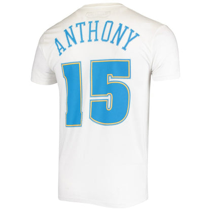 Carmelo Anthony Denver Nuggets Hardwood Classics Stitch Name & Number T-Shirt - White | Mitchell & Ness online