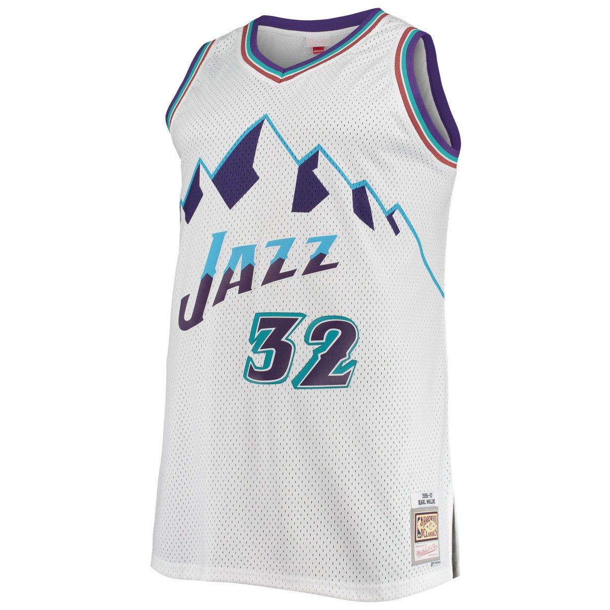 Karl Malone Utah Jazz 1996/97 Big & Tall Hardwood Classics Swingman Jersey - White | Mitchell & Ness for sale