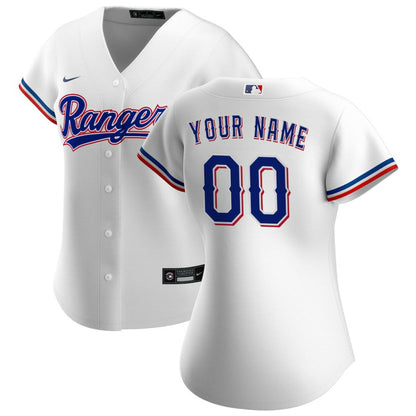 Texas Rangers Women's Home Replica Custom Jersey - White | Nike